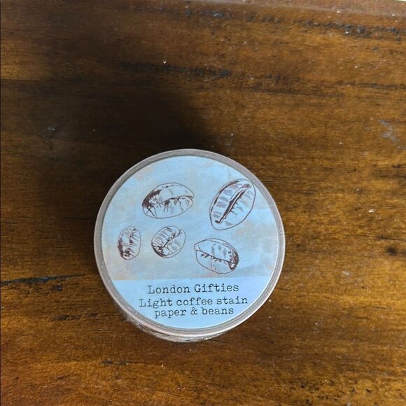 London Gifties Light Coffee Stain Paper & Beans Washi NEW - Picture 1 of 4